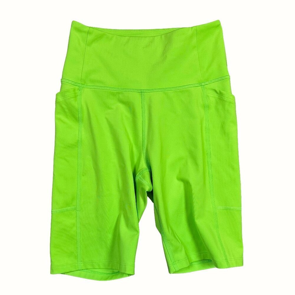 Girlfriend Collective Bright Neon Green Biker Bike Shorts Women's Size X-Small